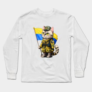 Cat Ukrainian Soldier Long Sleeve T-Shirt